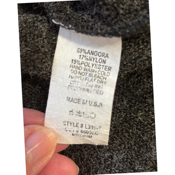 LILA CLOTHING CO Womens Angora Blend Hoodie Sweater M Oversized Fringe Layering - Picture 4 of 8